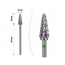 Твердосплавна фреза для зняття гель-лаку mART M-130 Конус Green 5*13