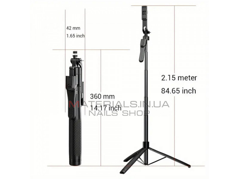 Monopod Tripod K29 215cm Button Bluetooth