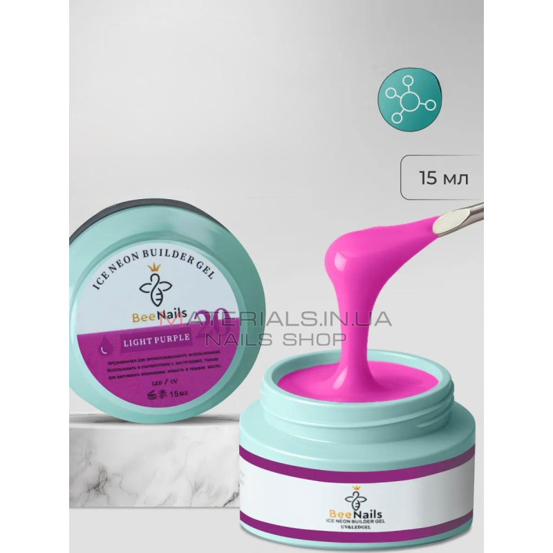 Ice Neon Builder Gel №20 Bee Nails, 15 ml
