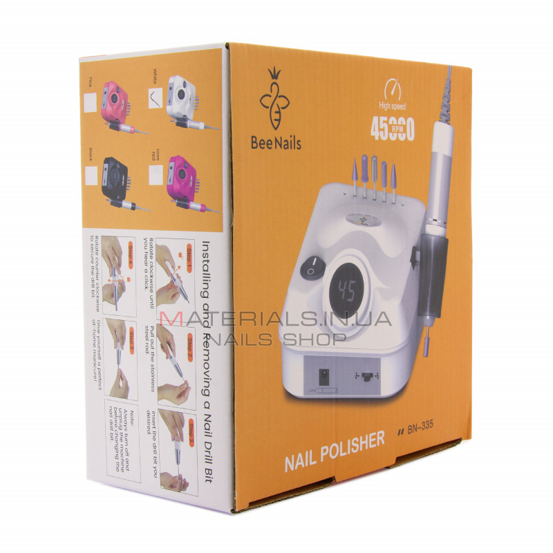 Апарат для манікюру та педикюру BN-335 Bee Nails, 45000 об. 65Вт, white Апарат для манікюру та педикюру BN-335 Bee Nails, 45000 об. 65Вт, white