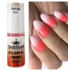 Colorful Ombre Spray, 7 г. Light Red C11 (Світло-червоний) - спрей пудра Дизайнер для створення омбре на нігтях