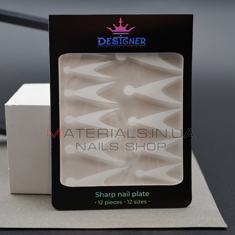Nail Molds 12шт. (Sharp nail plate - L) - Силіконові молди різних розмірів для дизайну нігтів та французького манікюру Дизайнер