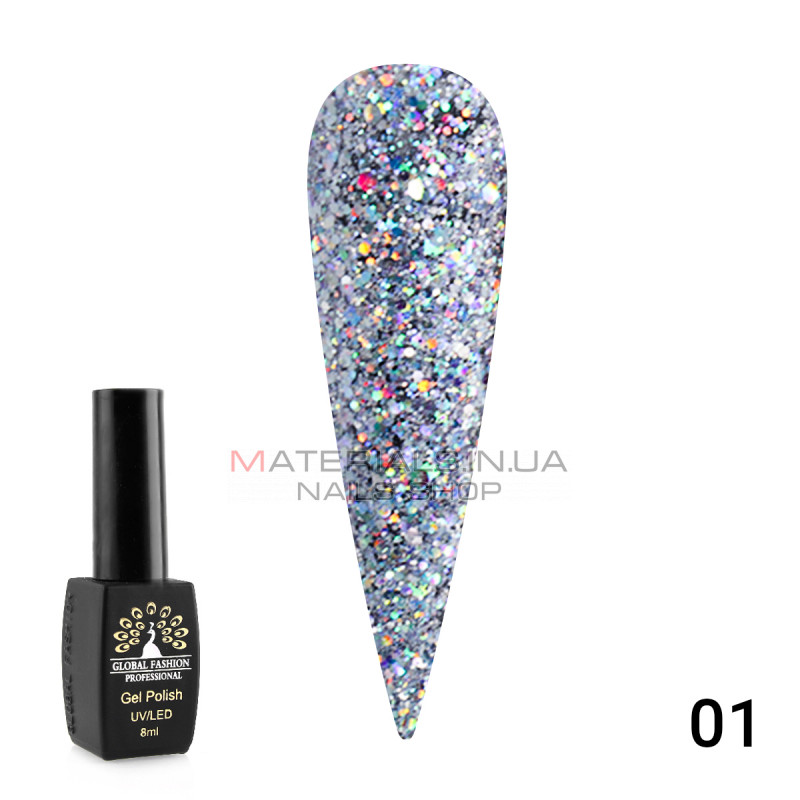 Гель лак Diamond Ball Global Fashion 8 мл, 001 Гель лак Diamond Ball Global Fashion 8 мл, 001