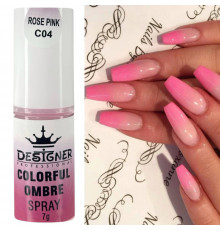 Colorful Ombre Spray, 7 г. Rose Pink C04 (Яскравий рожевий) - спрей пудра Дизайнер для створення омбре на нігтях