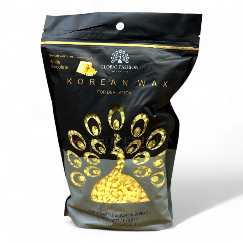 Горячий пленочный воск Global Fashion Korean Wax, Белый шоколад, 1 кг Горячий пленочный воск Global Fashion Korean Wax, Белый шоколад, 1 кг