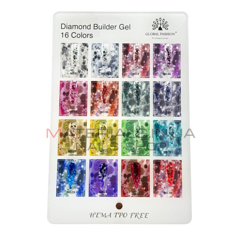 Гель для моделювання нігтів 15 г, Diamond Builder Gel 16