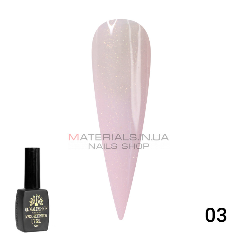 Гель Global Fashion с шиммером Magic-Extension 12мл №03 Гель Global Fashion с шиммером Magic-Extension 12мл №03