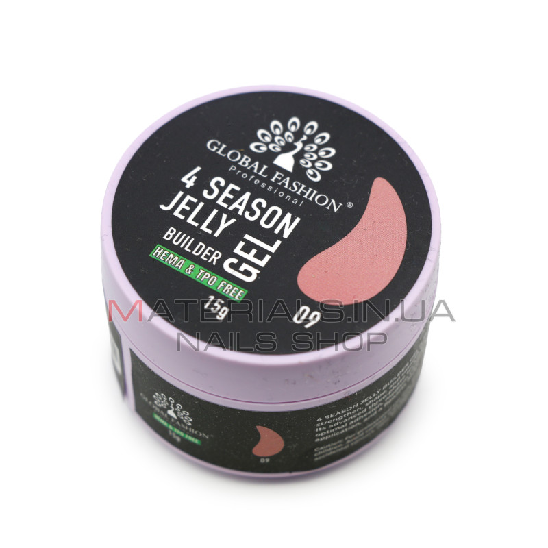 Гель для моделювання нігтів 15 г, 4 Season Jelly Builder Gel, 09