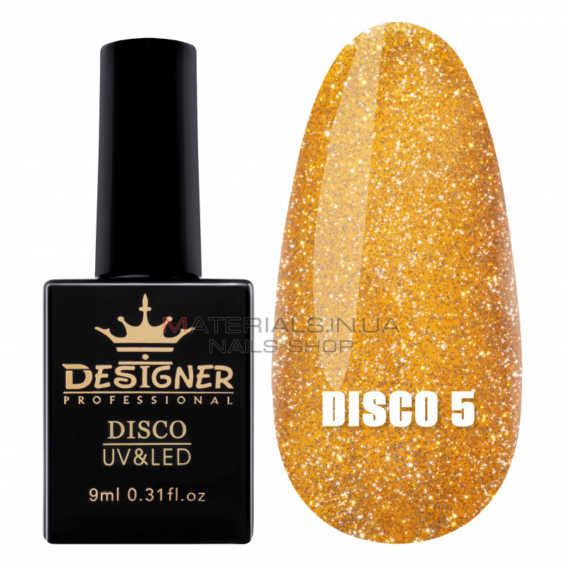 Светоотражающий гель-лак Disco Gel Polish Designer, 9 мл. №5 Светоотражающий гель-лак Disco Gel Polish Designer, 9 мл. №5