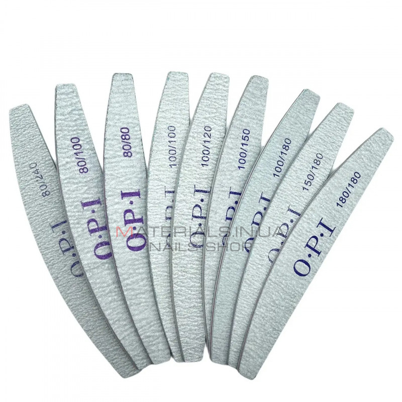 Упаковка пилок OPI - сіра, човен (25шт) 100/180 Упаковка пилок OPI - сіра, човен (25шт) 100/180