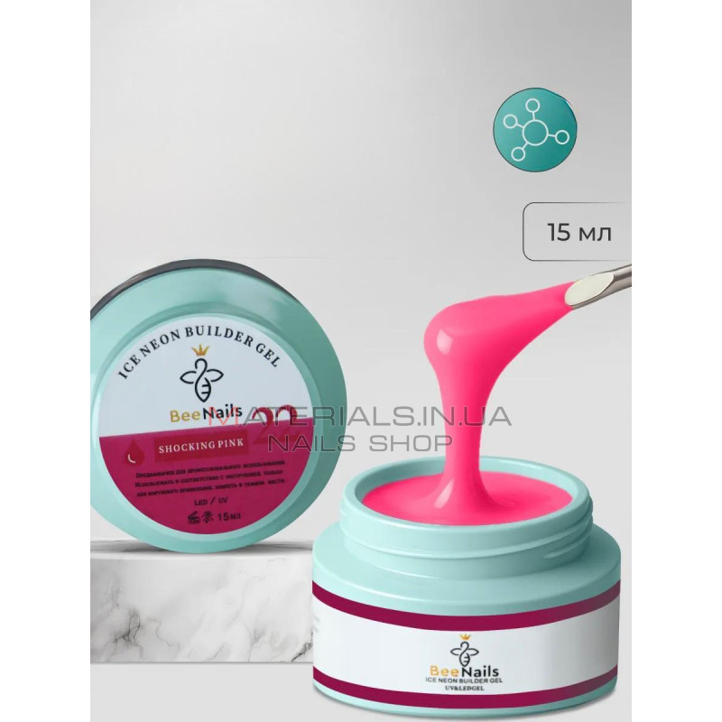 Ice Neon Builder Gel №22 Bee Nails, 15 ml