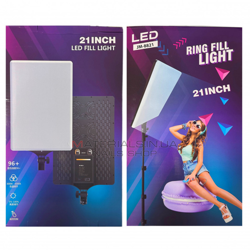 Лампа видеосвет LED JM8821 66x32 cm 3000K-6000K Лампа видеосвет LED JM8821 66x32 cm 3000K-6000K