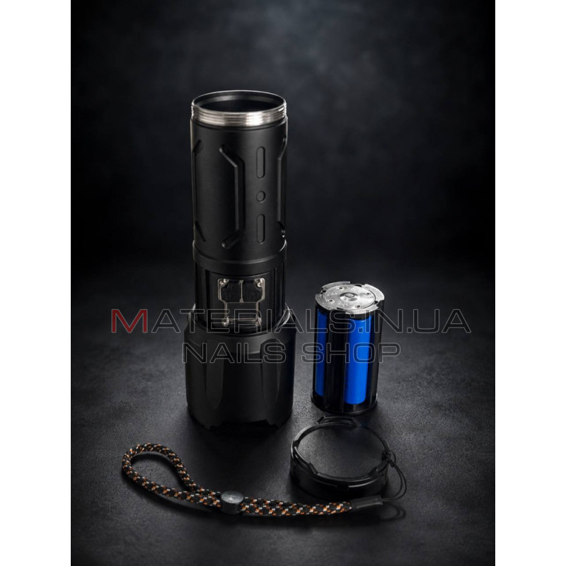 Акумуляторний ручний ліхтар SY-2406, USB-C, ZOOM, індикатор заряду, Power Bank