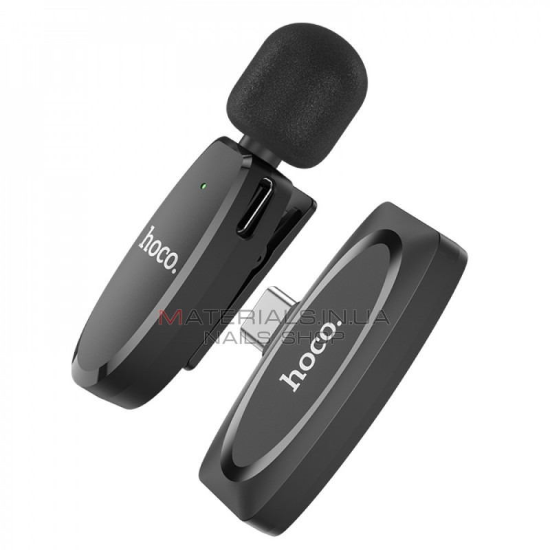 Wireless Digital Microphone Hoco L15 Type-C Crystal lavalier — Black Wireless Digital Microphone Hoco L15 Type-C Crystal lavalier — Black