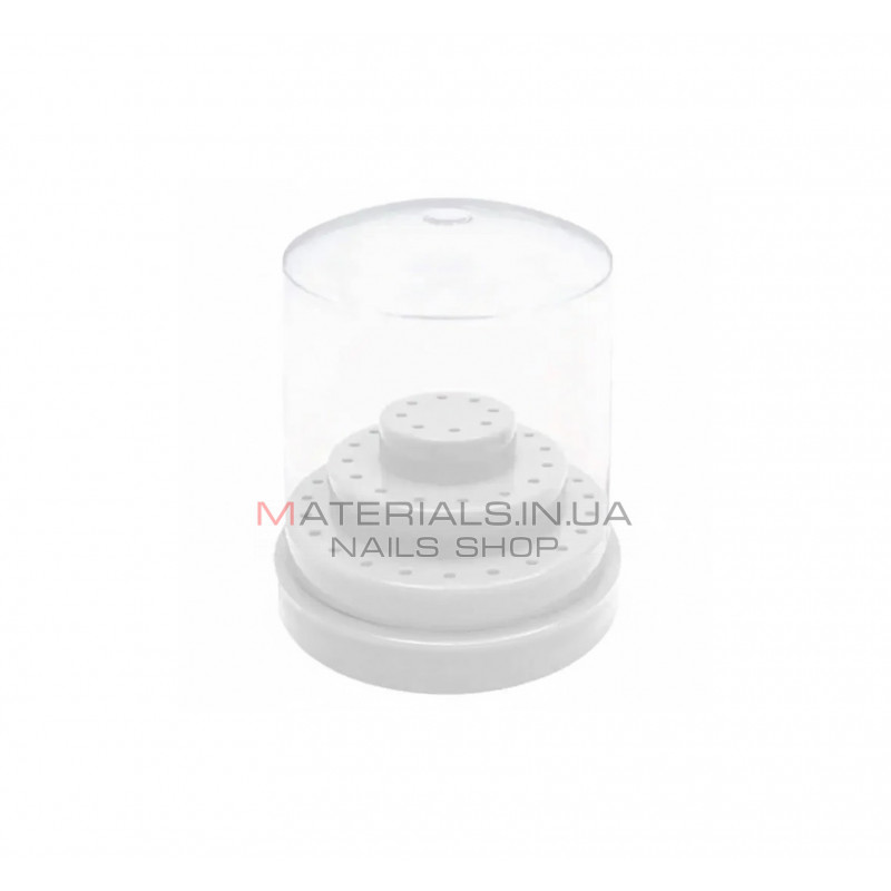 Контейнер для фрези круглий білий на 48 шт.
