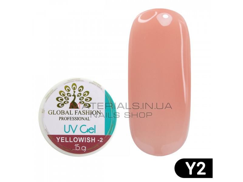 Гель для наращивания ногтей, камуфляж-2, Global Fashion Yellowish-2, 15 г