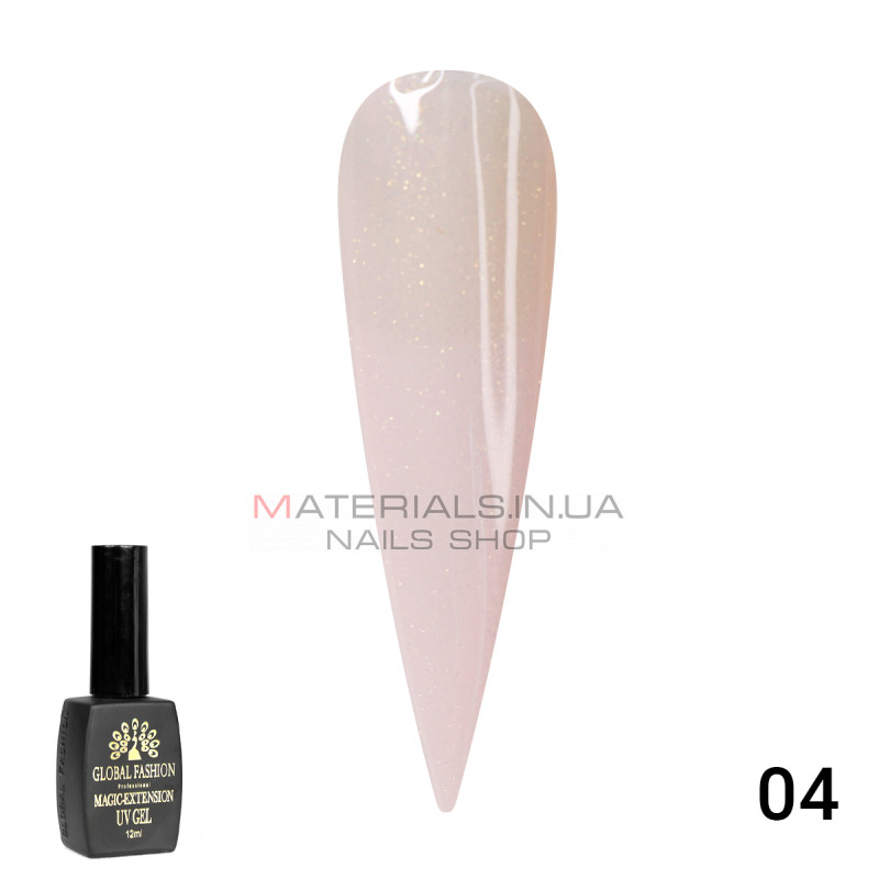 Гель Global Fashion із шиммером Magic-Extension12мл №04 Гель Global Fashion із шиммером Magic-Extension12мл №04