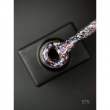 Гель лак Clow Glitter 575 Дизайнер (9мл.) - с хлопьями хамелеон разных размеров и глиттером