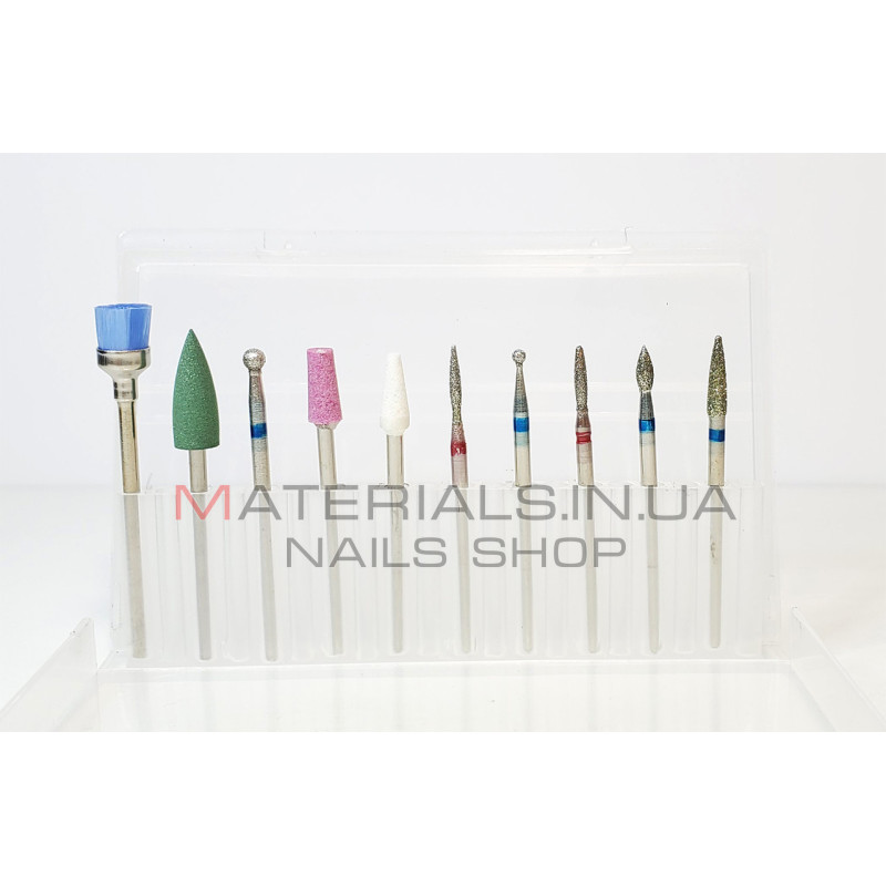 Набор насадок для маникюра Diamond drill bit set, 10 шт №2