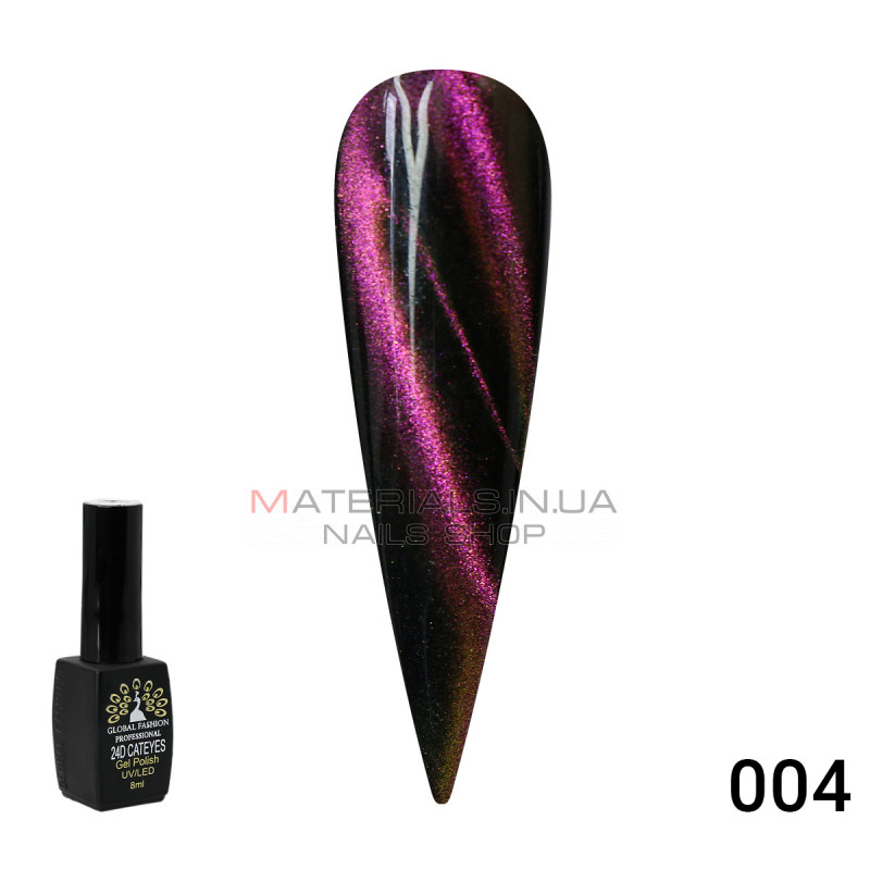 Гель лак котяче око 24D Galactic Global Fashion 8 мл, 04 Гель лак котяче око 24D Galactic Global Fashion 8 мл, 04