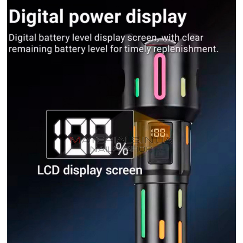 Фонарь ручной с индикатором заряда, Zoom, UCB - C, АКБ 26650, Power Bank —L-2405-TG Фонарь ручной с индикатором заряда, Zoom, UCB - C, АКБ 26650, Power Bank —L-2405-TG