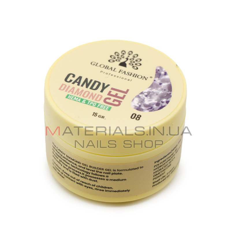 Гель для моделювання нігтів 15 г, Diamond Builder Gel 08