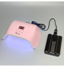 UV LED Лампа Sun 9S Pro, 120 Вт працює від Power Bank, рожева