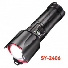 Фонарь ручной аккумуляторный с индикатором заряда, Zoom, USB - C, Power Bank — SY-2406