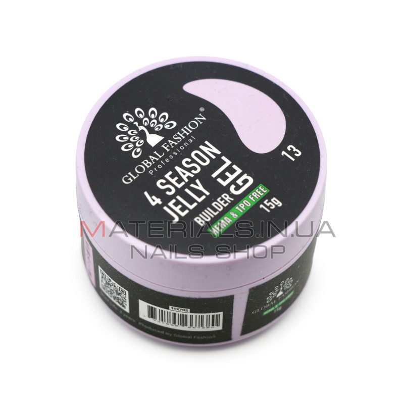 Гель для моделювання нігтів 15 г, 4 Season Jelly Builder Gel, 13
