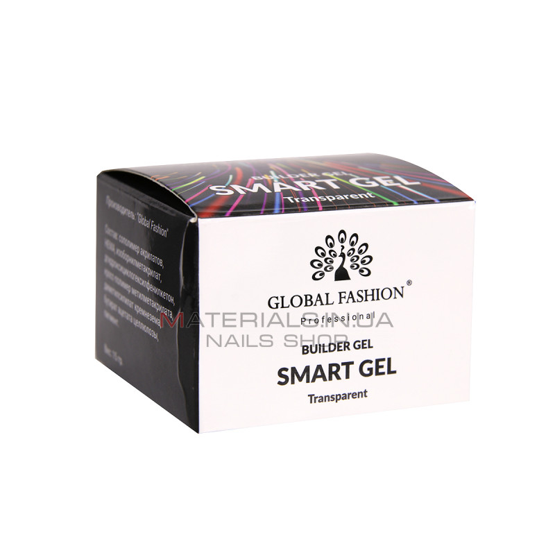 Прозрачный гель для моделирования ногтей, двухфазный, Smart Gel 15 г Прозрачный гель для моделирования ногтей, двухфазный, Smart Gel 15 г