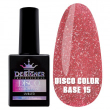 Светоотражающее базовое покрытие №15 (Клубничный), 9 мл. - Disco Color Base Дизайнер