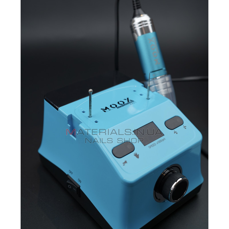 Фрезер Мокс X401 (Light blue) на 50 000 об/хв. та 70W. для манікюру та педикюру Фрезер Мокс X401 (Light blue) на 50 000 об/хв. та 70W. для манікюру та педикюру