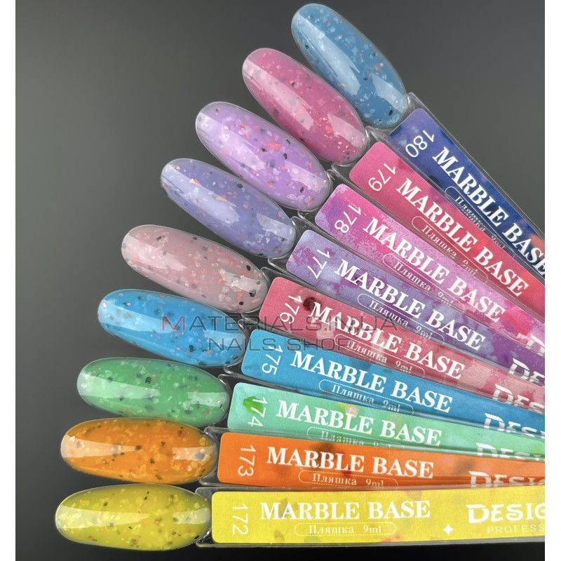 Цветная база Marble base 177 Дизайнер (9 мл.) - с разноцветной поталью