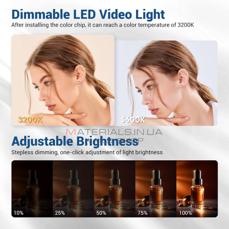 Накамерный видеосвет LED — PT-176S 5 COLORS (11W/1320LM/LED176 PCS/3200K-5600K)LED DISPLAY BATTERY NP-F550+CHARGER Накамерный видеосвет LED — PT-176S 5 COLORS (11W/1320LM/LED176 PCS/3200K-5600K)LED DISPLAY BATTERY NP-F550+CHARGER