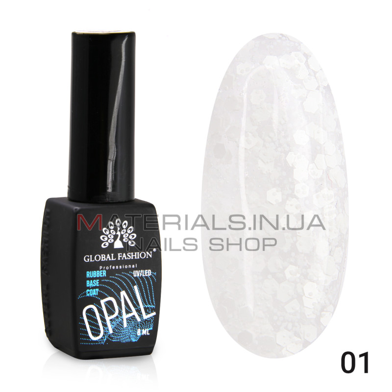 Каучуковая база Snow flakes Global Fashion 8 мл, 01