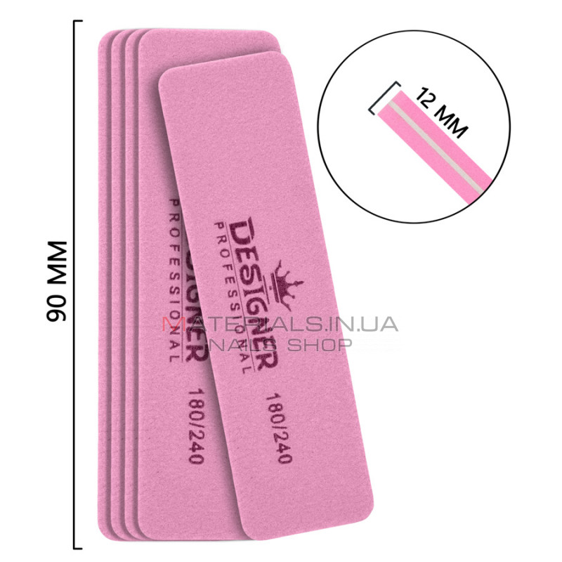 Упаковка бафов Designer 20шт мини квадрат 9см 180/240 - розовый