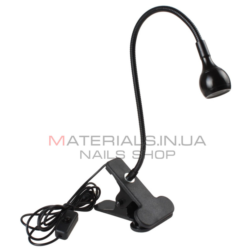 Лампа UV для сушіння гель лаку, гелевих типс з USB (настільна, гнучка, з прищіпкою), 5 Вт. Чорний
