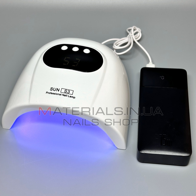 UV LED Лампа Sun S3, 88Вт працює від Power Bank