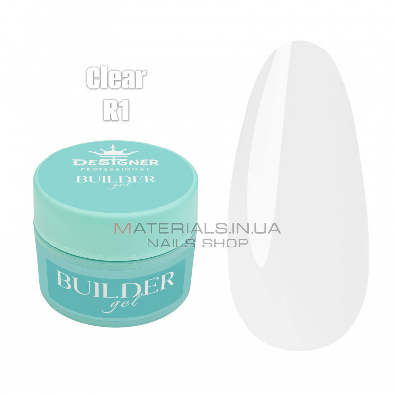 Builder Gel 55 мл., Дизайнер (Моделюючий гель) R1 Clear Builder Gel 55 мл., Дизайнер (Моделюючий гель) R1 Clear