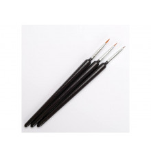 Набір пензлів для художнього розпису нігтів (3шт, чорна ручка) Master Н/Д