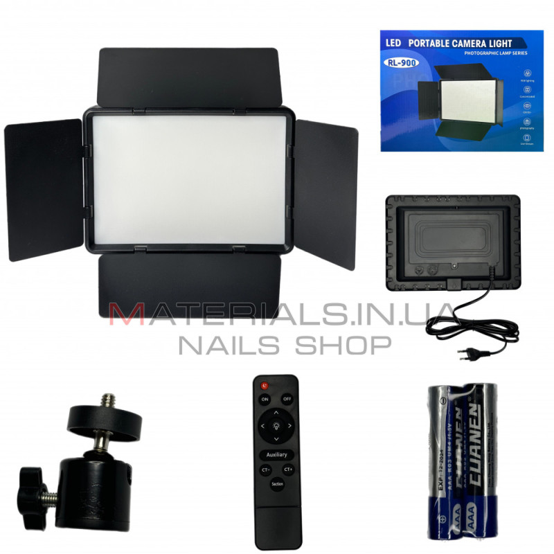 LED-відеосвітло RL900, 23 × 16 см, 85 Вт, 366 світлодіодів, 3000 K-6500 K