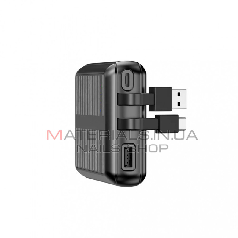 Power Bank Rixus RXPB47, 20000 мА·год, 22,5 Вт, вбудовані кабелі, сонячна панель