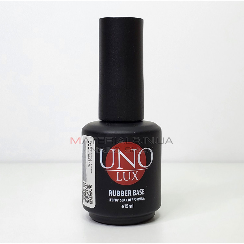 Uno Lux Rubber Base - базове каучукове покриття, 15мл Uno Lux Rubber Base - базове каучукове покриття, 15мл