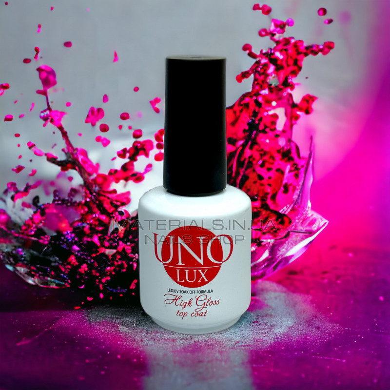 Uno Lux High Gloss Top Coat - Верхнее супер глянцевое покрытие (15 мл.) Uno Lux High Gloss Top Coat - Верхнее супер глянцевое покрытие (15 мл.)