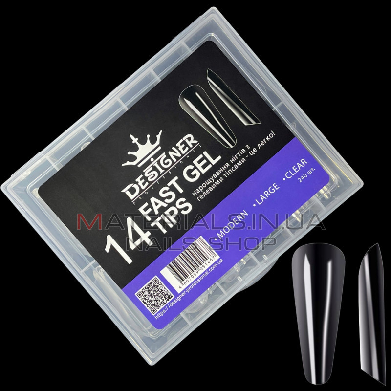 Fast gel tips №14 (Modern, large size) - Гелеві типси Дизайнер