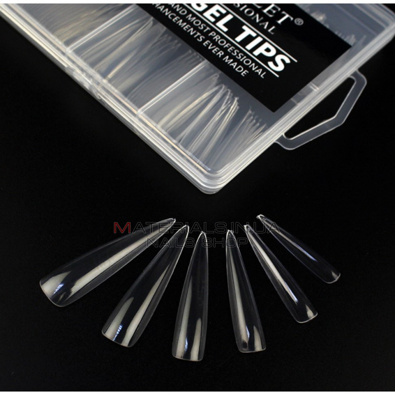 Типсы гелевые Starlet Professional Soft Gel Tips 2, 240 шт., экстра длинный стилет, прозрачные Типсы гелевые Starlet Professional Soft Gel Tips 2, 240 шт., экстра длинный стилет, прозрачные