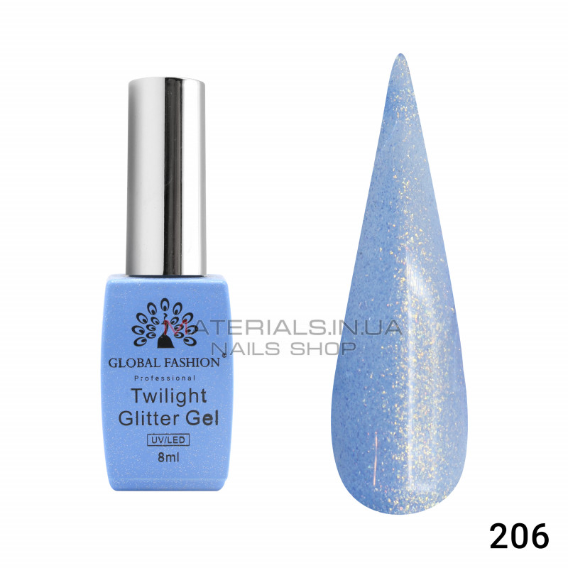 Гель лак Twilight Glitter 8 мл, 206 Гель лак Twilight Glitter 8 мл, 206