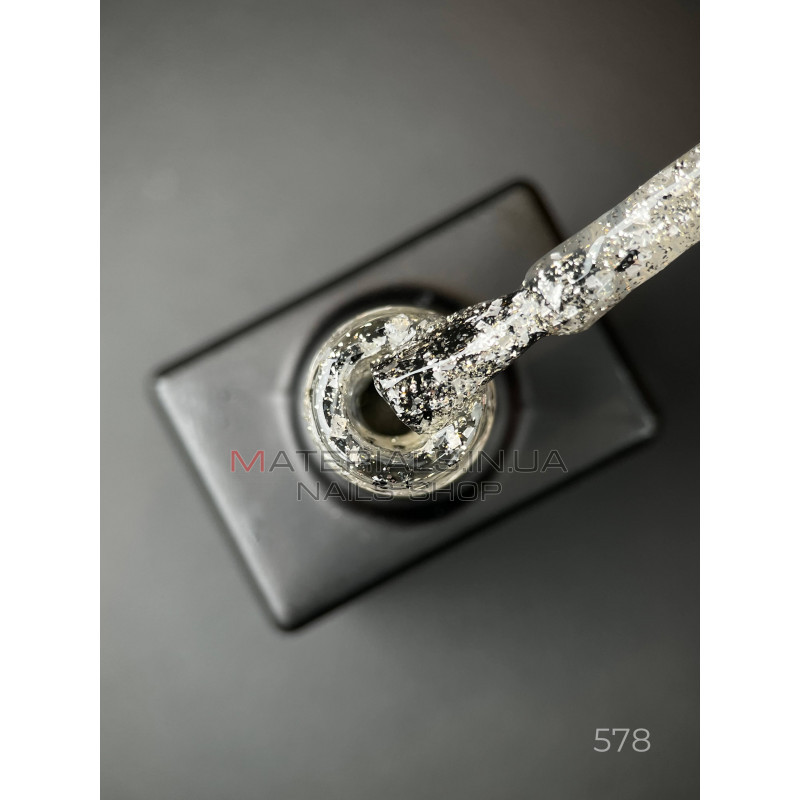 Гель лак Star gel 578 Дизайнер (9мл.) - с хлопьями Юки Гель лак Star gel 578 Дизайнер (9мл.) - с хлопьями Юки