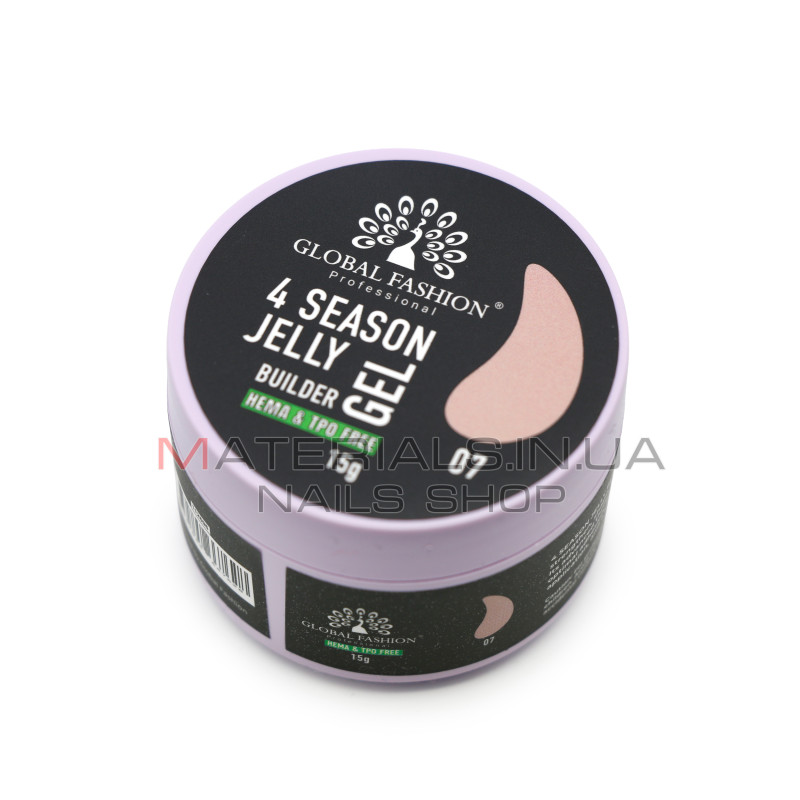 Гель для моделювання нігтів 15 г, 4 Season Jelly Builder Gel, 07