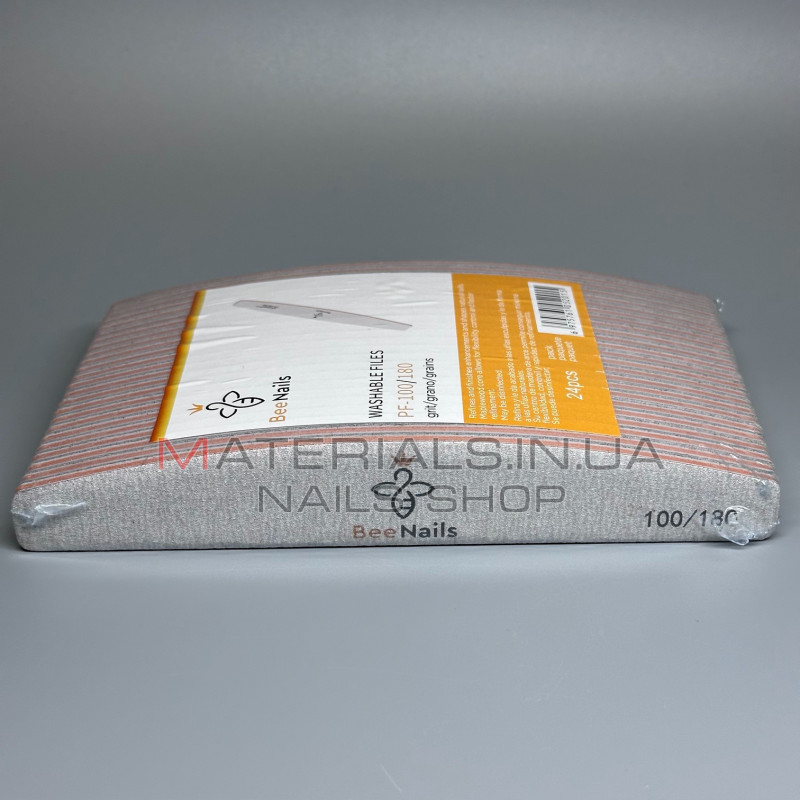 Упаковка пилок Bee Nails - серая, лодочка 100/180 грит (24шт)